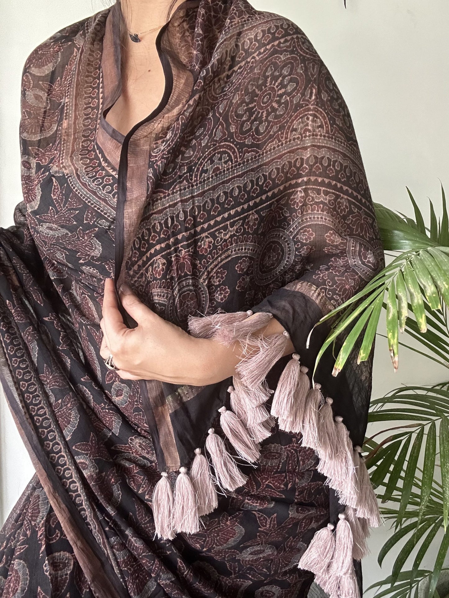 Persephone - Handwoven & Handblocked Ajrakh Kota Saree