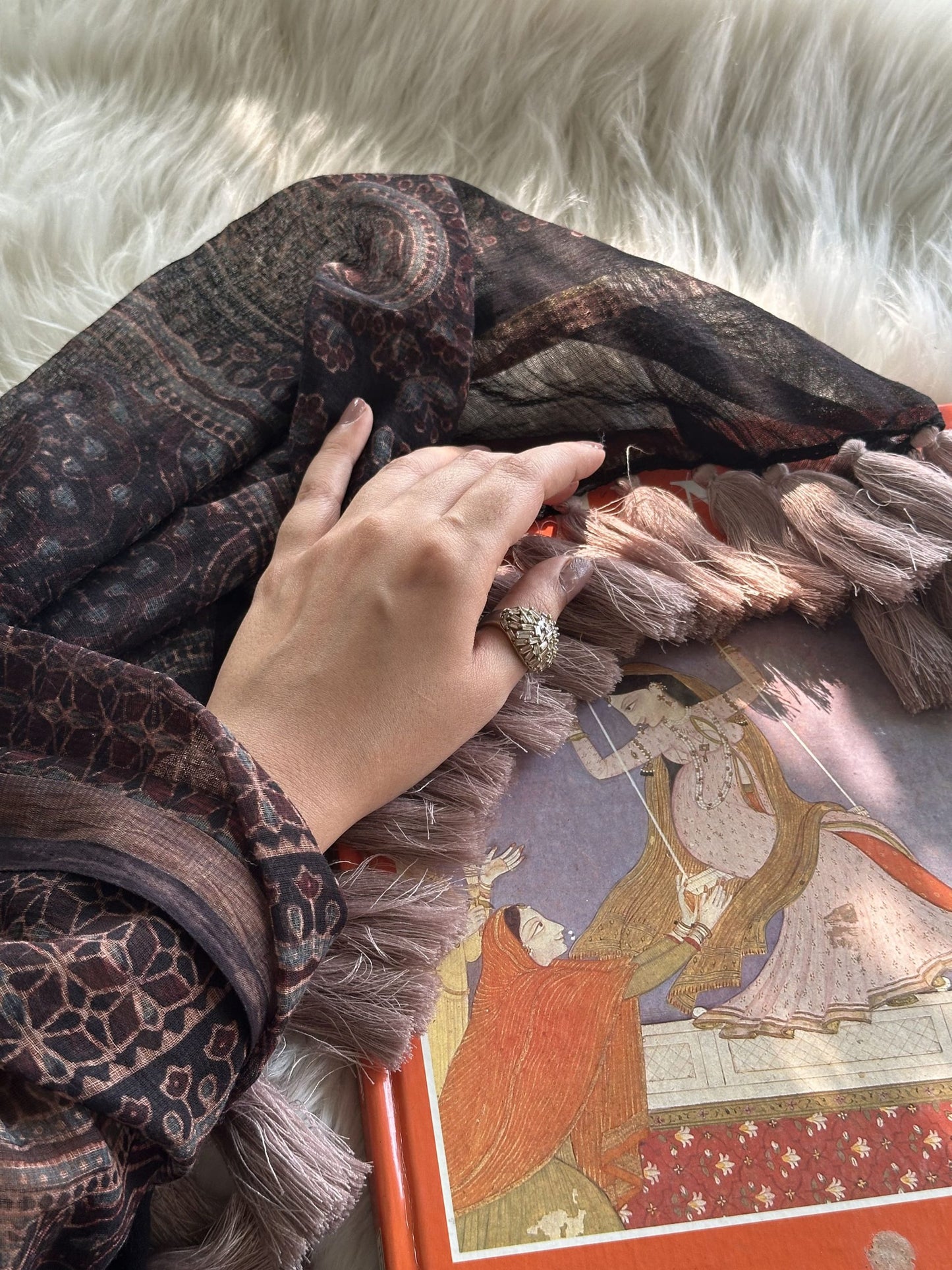 Persephone - Handwoven & Handblocked Ajrakh Kota Saree