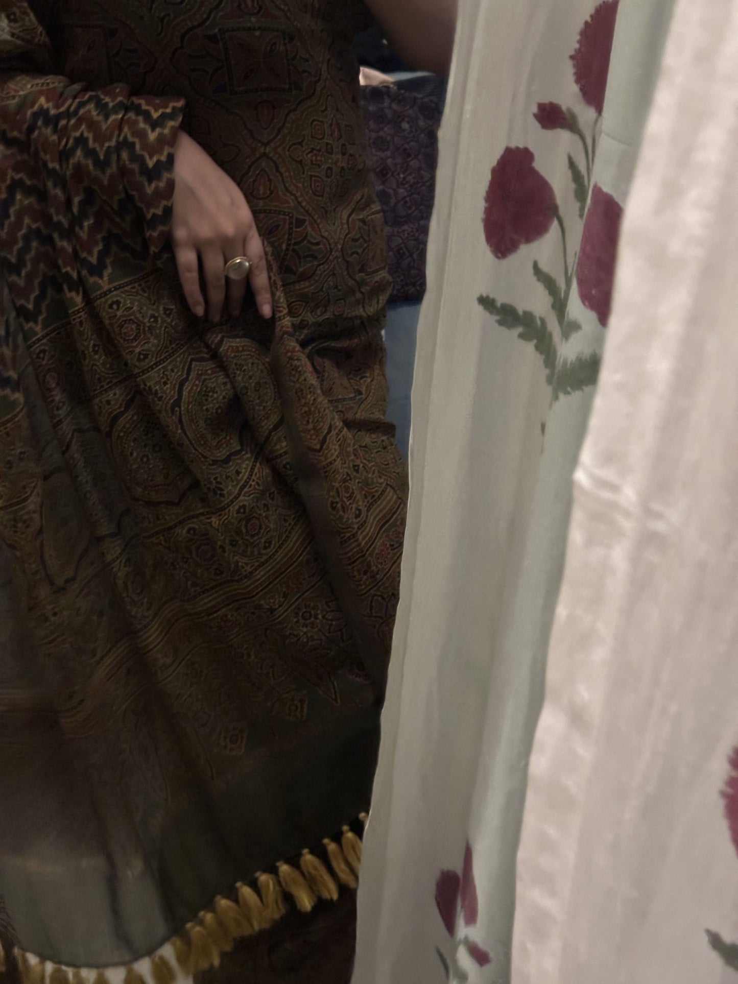 Mehendi - Handwoven & Handblocked Ajrakh Kota Saree