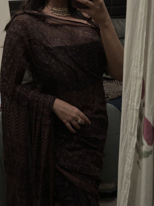 Saawari - Handblocked and Handwoven Ajrakh Kota Doria